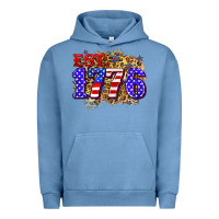 Pigment Pebble Blue est. 1776 4th of july Urban Hoodie - Zillion Design Studio