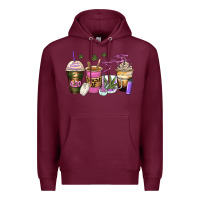 Burgundy weed coffee cups Premium Hoodie - Zillion Design Studio