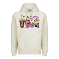Oatmeal Heather weed coffee cups Premium Hoodie - Zillion Design Studio