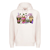 Pale Pink weed coffee cups Premium Hoodie - Zillion Design Studio