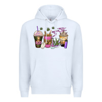 White weed coffee cups Premium Hoodie - Zillion Design Studio