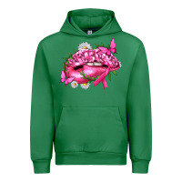 Emerald Breast Cancer with Ribbon Pink Lips Urban Hoodie - texasbilliewilder