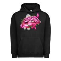 Pigment Black Breast Cancer with Ribbon Pink Lips Urban Hoodie - texasbilliewilder