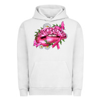 Pigment Lunar Rock Breast Cancer with Ribbon Pink Lips Urban Hoodie - texasbilliewilder