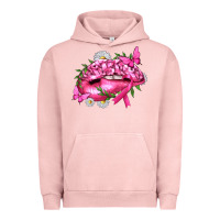 Pigment Salmon Breast Cancer with Ribbon Pink Lips Urban Hoodie - texasbilliewilder