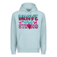 Blue Mist Brave and Strong Premium Hoodie - texasbilliewilder