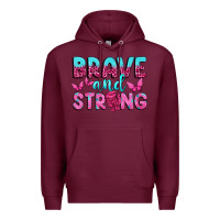 Burgundy Brave and Strong Premium Hoodie - texasbilliewilder