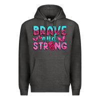 Charcoal Heather Brave and Strong Premium Hoodie - texasbilliewilder