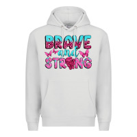 Dove Grey Brave and Strong Premium Hoodie - texasbilliewilder