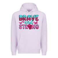 Lilac Brave and Strong Premium Hoodie - texasbilliewilder