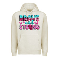 Oatmeal Heather Brave and Strong Premium Hoodie - texasbilliewilder