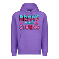 Purple Brave and Strong Premium Hoodie - texasbilliewilder