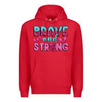 Red Brave and Strong Premium Hoodie - texasbilliewilder