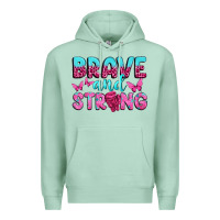 Seafoam Brave and Strong Premium Hoodie - texasbilliewilder