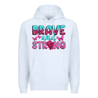 White Brave and Strong Premium Hoodie - texasbilliewilder
