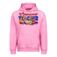 Fuchsia Pink American teacher Urban Hoodie - Zillion Design Studio