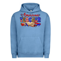 Pigment Pebble Blue American teacher Urban Hoodie - Zillion Design Studio