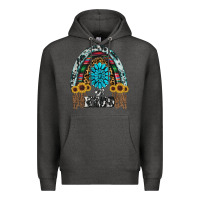 Charcoal Heather western rainbow  be kind Premium Hoodie - RanaPortraitStore