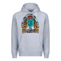 Heather Grey western rainbow  be kind Premium Hoodie - RanaPortraitStore
