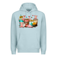 Blue Mist pigs coffee cups Premium Hoodie - Zillion Design Studio