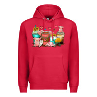 Cardinal pigs coffee cups Premium Hoodie - Zillion Design Studio
