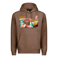 Chestnut pigs coffee cups Premium Hoodie - Zillion Design Studio