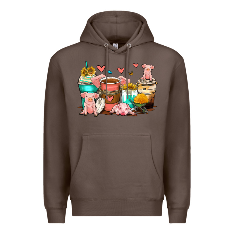 Pigs Coffee Cups Premium Hoodie by Zillion Design Studio | Teevron