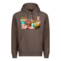 Coffee pigs coffee cups Premium Hoodie - Zillion Design Studio
