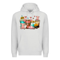 Dove Grey pigs coffee cups Premium Hoodie - Zillion Design Studio