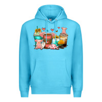 Ocean Blue pigs coffee cups Premium Hoodie - Zillion Design Studio