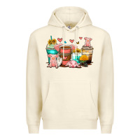 Sandshell pigs coffee cups Premium Hoodie - Zillion Design Studio
