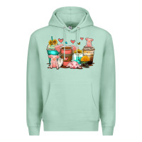 Seafoam pigs coffee cups Premium Hoodie - Zillion Design Studio
