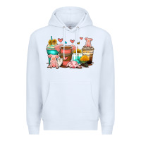 White pigs coffee cups Premium Hoodie - Zillion Design Studio