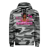 Slate Camo Breast Cancer Awareness with Afro Woman Premium Hoodie - texasbilliewilder