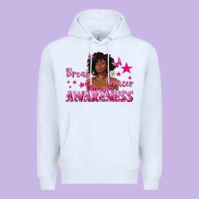 Breast Cancer Awareness With Afro Woman Premium Hoodie Designed By Texasbilliewilder