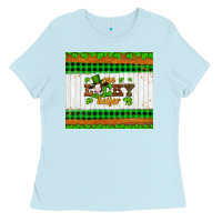 Baby Blue st patricks one lucky heifer Ladies Tee - Artiststas
