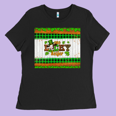 St Patricks One Lucky Heifer Ladies Tee Designed By Artiststas