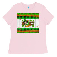 Bubblegum Pink st patricks one lucky heifer Ladies Tee - Artiststas