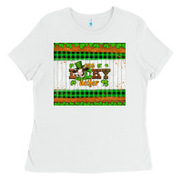 White st patricks one lucky heifer Ladies Tee - Artiststas