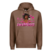Chestnut Breast Cancer Awareness with Afro Woman Premium Hoodie - texasbilliewilder