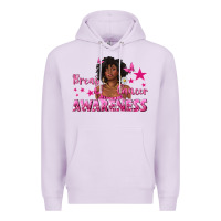 Lilac Breast Cancer Awareness with Afro Woman Premium Hoodie - texasbilliewilder