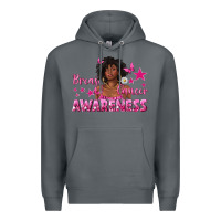 Rock Breast Cancer Awareness with Afro Woman Premium Hoodie - texasbilliewilder