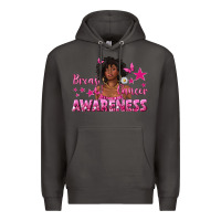 Smoke Breast Cancer Awareness with Afro Woman Premium Hoodie - texasbilliewilder