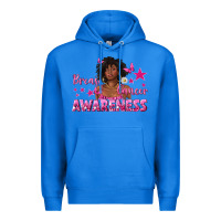 True Royal Breast Cancer Awareness with Afro Woman Premium Hoodie - texasbilliewilder