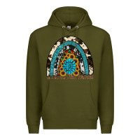 Army Green rainbow sunflower gemstone Premium Hoodie - RanaPortraitStore