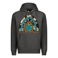 Charcoal Heather rainbow sunflower gemstone Premium Hoodie - RanaPortraitStore