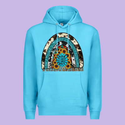 Rainbow Sunflower Gemstone Premium Hoodie Designed By Ranaportraitstore
