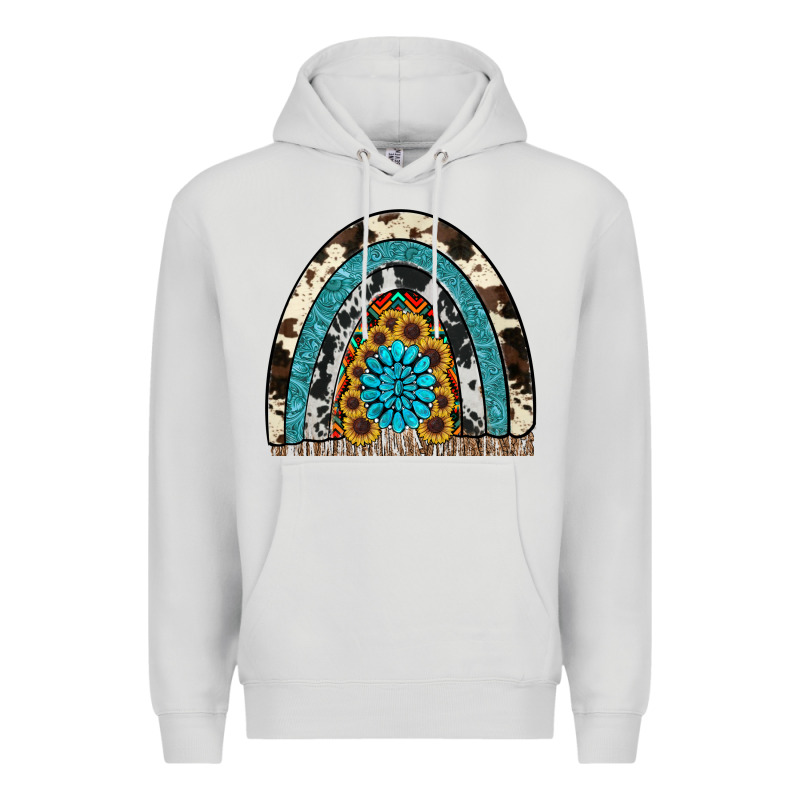Rainbow Sunflower Gemstone Premium Hoodie by RanaPortraitStore | Teevron