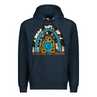 Navy rainbow sunflower gemstone Premium Hoodie - RanaPortraitStore