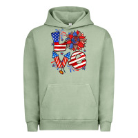 Pigment Oil Green 4th of july love Urban Hoodie - Zillion Design Studio